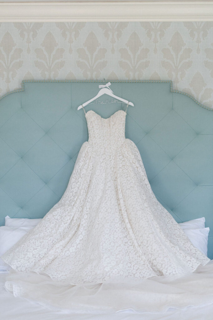 Wedding Dress displayed in Union Station Hotel room