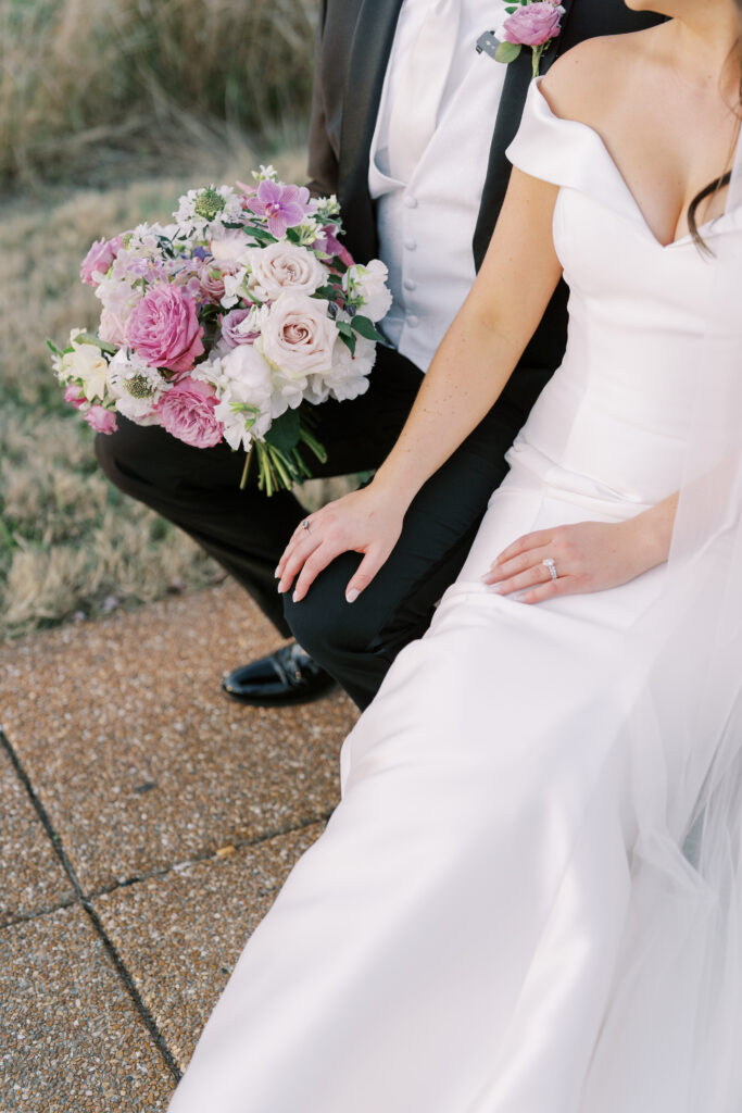 bride and groom moment in Forest Park