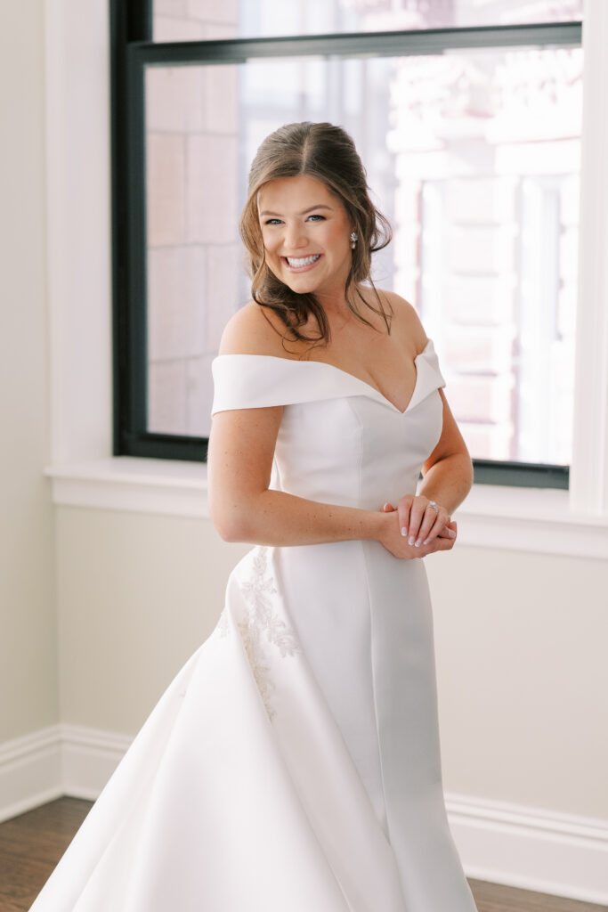 bride looking at the Camera