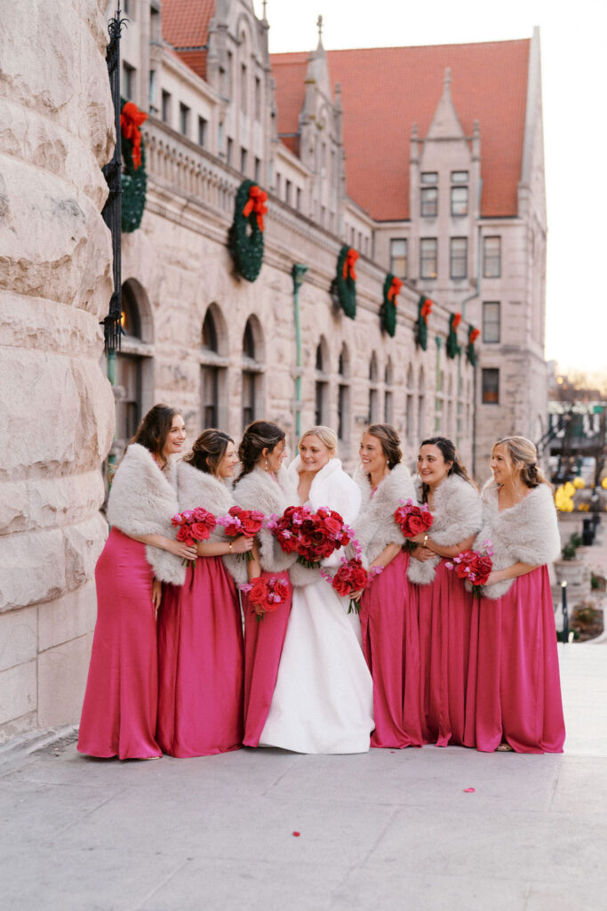 St Louis Union Station bridesmaids