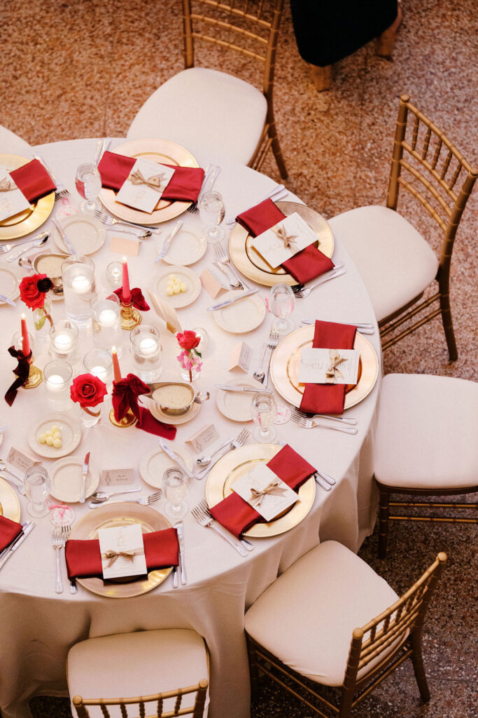 St Louis festive winter wedding tablescape